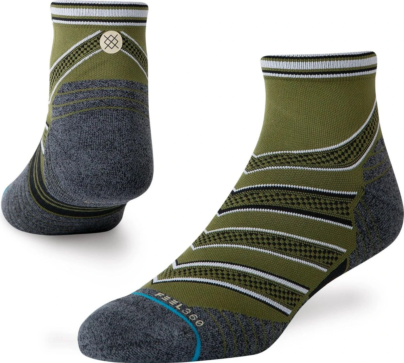 Pair Of Stance Conflicted Qtr Socks Green 3 Pair Of Stance Conflicted Qtr Socks Green