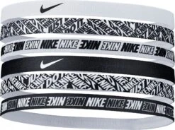 Nike Printed Mini Headband (x6) Black White Unisex