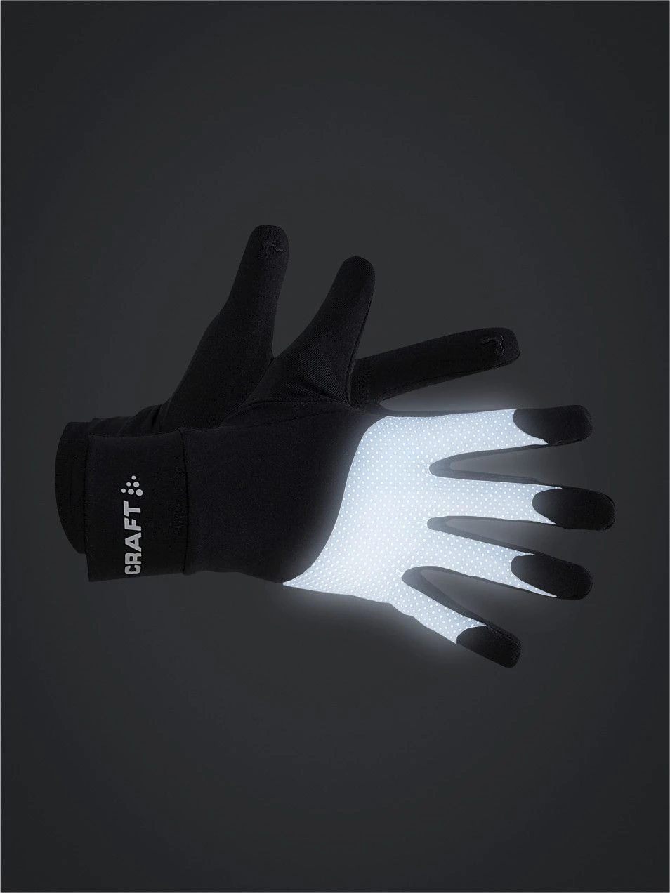 Craft ADV Lumen Reflective Fleece Winter Gloves Black Unisex 4 Craft ADV Lumen Reflective Fleece Winter Gloves Black Unisex - Image 2