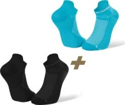 Pair Of BV Sport Light 3D Ultra Short X2 Socks Black Blue