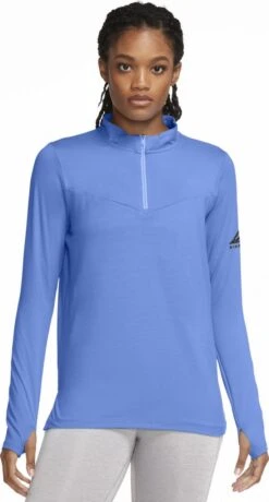 Nike Element Trail Womens Long Sleeve 1/2 Zip Jersey Blue