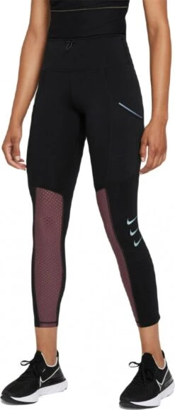 Nike Dri-Fit Run Division Epic Luxe Womens 3/4 Tights Black Red