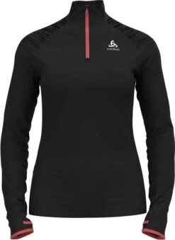 Odlo Axalp Ceramiwarm 1/2 Zip Sweater Black Red Woman