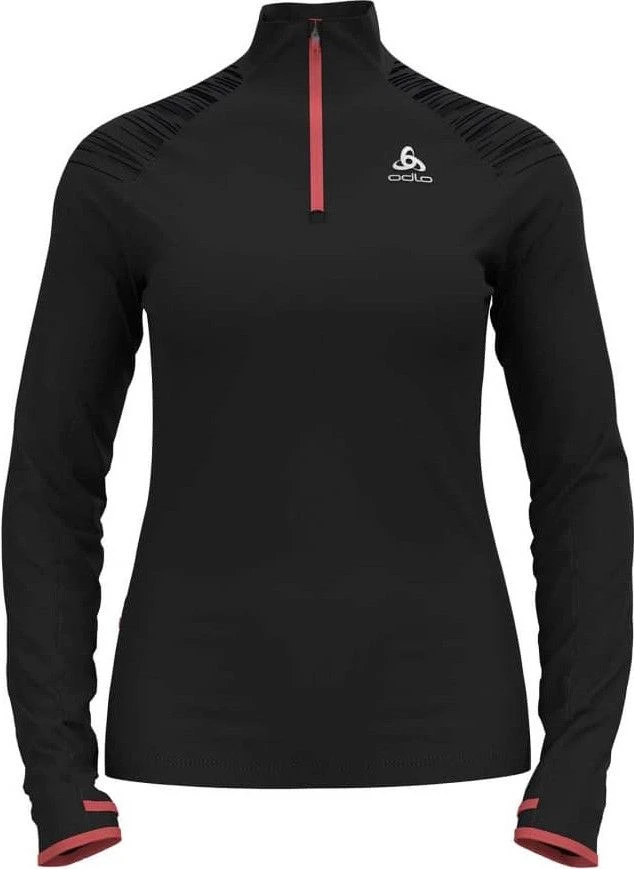 Odlo Axalp Ceramiwarm 1/2 Zip Sweater Black Red Woman 3 Odlo Axalp Ceramiwarm 1/2 Zip Sweater Black Red Woman