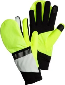 Brooks Running Draft Hybrid Winter Gloves Fluo Yellow / White
