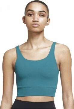 Nike Yoga Luxe Crop Tank Top Blue Women
