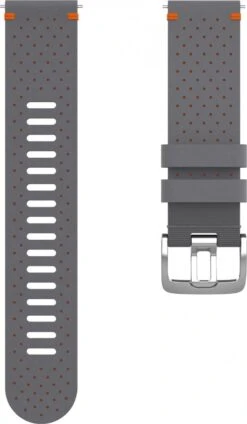 Polar 22 Mm Perforated Leather Wristband Grey / Orange