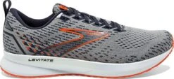 Brooks Levitate 5 Gray Orange Running Shoes