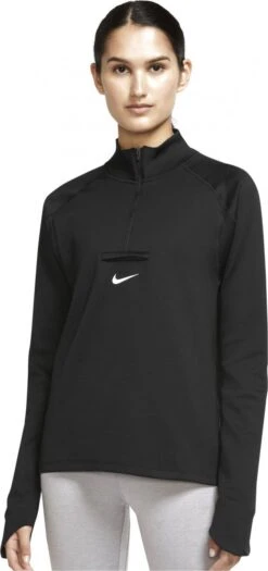 Nike Dri-Fit Element Trail 1/2 Zip Long Sleeve Top Black Women