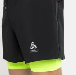 Odlo Axalp Trail 6in 2-in-1 Shorts Black Yellow -Odlo Fashion Shop 220039161f7f099047b49.83776778