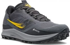 Saucony Peregrine 12 GTX Trail Running Shoes Gray Yellow For Men -Odlo Fashion Shop 220363361f29fad31d204.46032282
