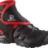 SALOMON Gaiters High TRAIL Black Red 2 SALOMON Gaiters High TRAIL Black Red -Odlo Fashion Shop 56aa2e6a3274a