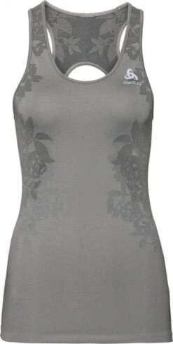 Women's Tank Top Odlo Ceramicool Blackcomb Gray Silver Black