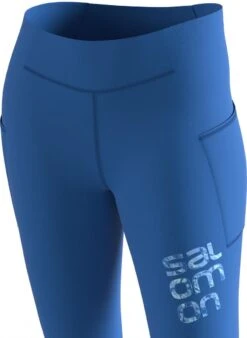 Salomon Cross Run 25 3/4 Tights Blue Women -Odlo Fashion Shop 61e93bed075778.01536479